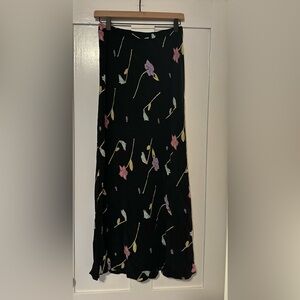 Vintage Floral Black Skirt